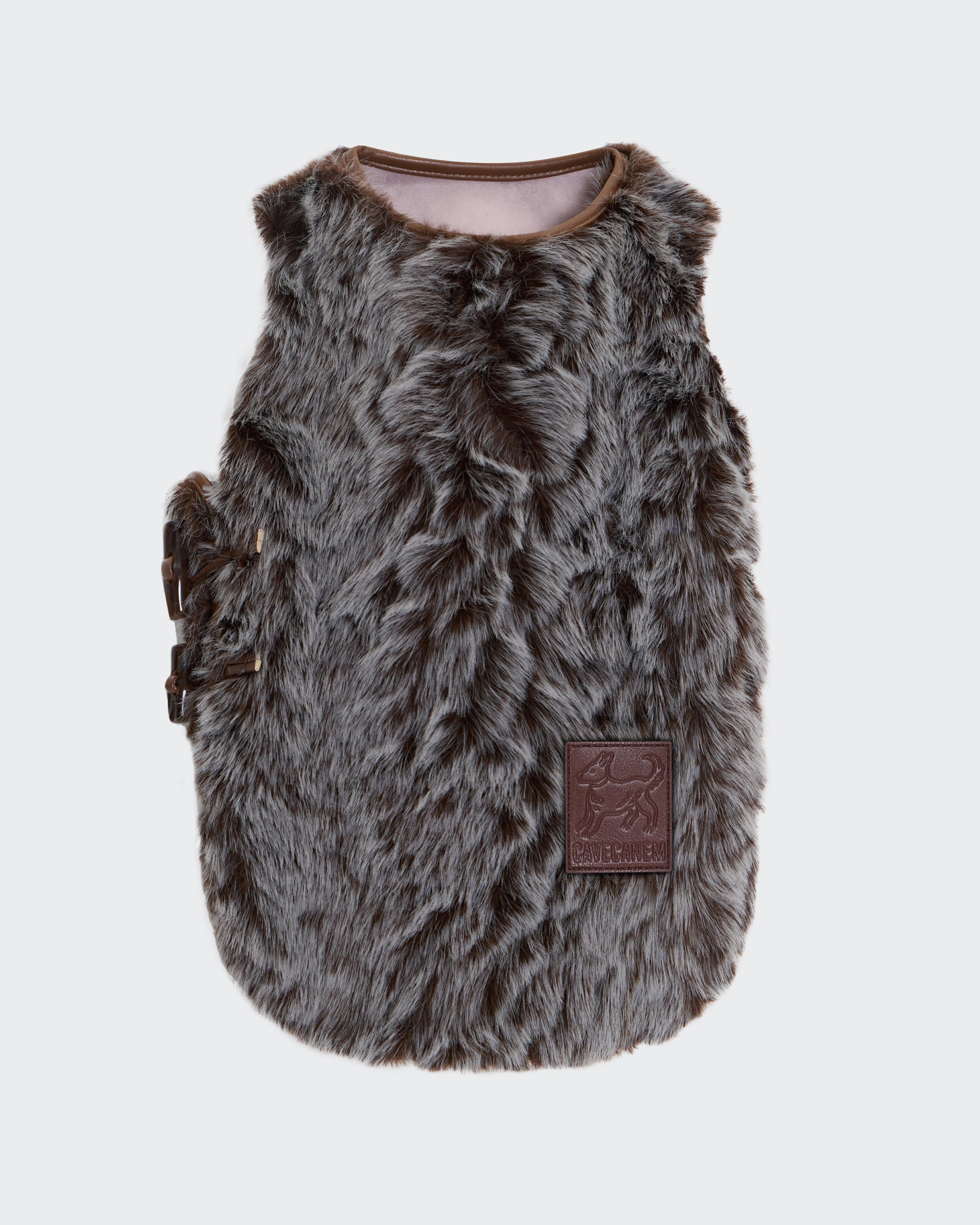 The Pastoris | Luxury Faux Fur Dog Coat | Mocha Purple