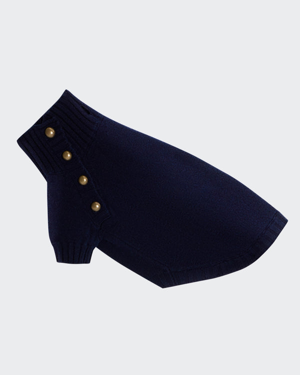 Navy blue merino wool dog sweater - The Lutetia by Cave Canem
