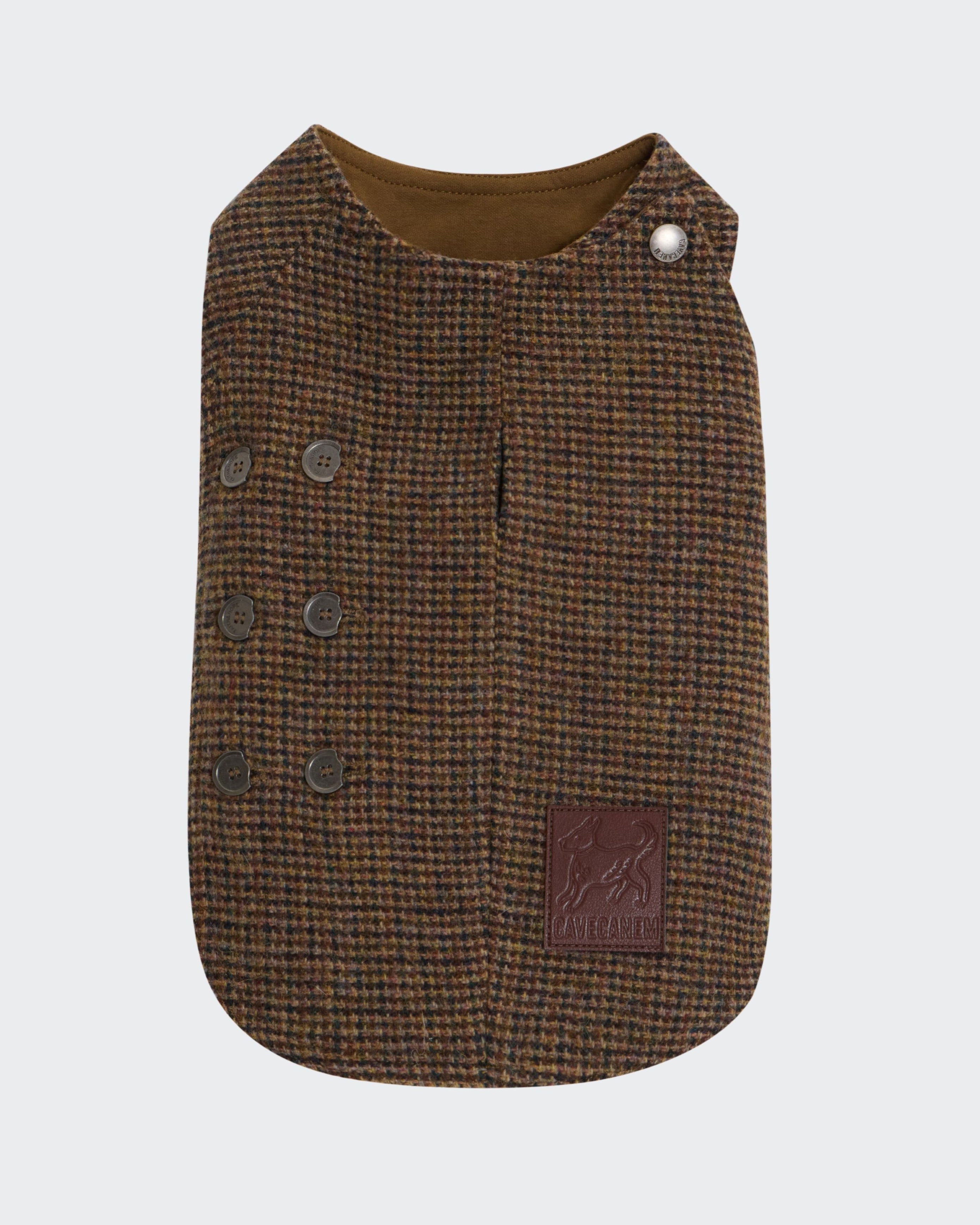 The Scotia | Wool Tweed Dog Vest | Houndstooth