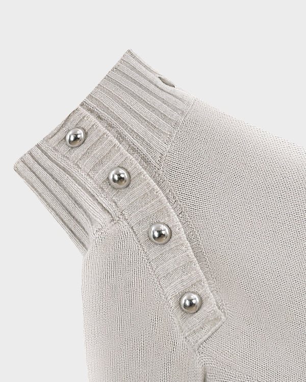 Turtleneck with Dome Buttons